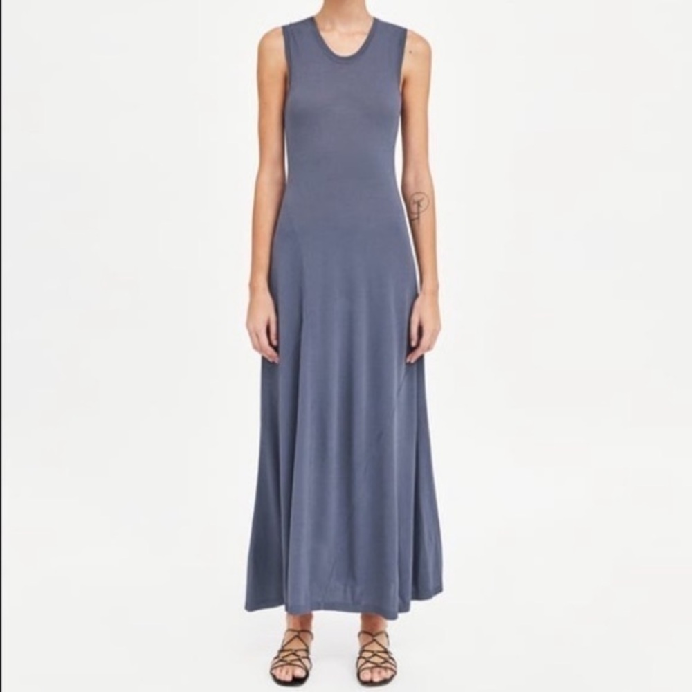Zara minimal collection blue grey long dress